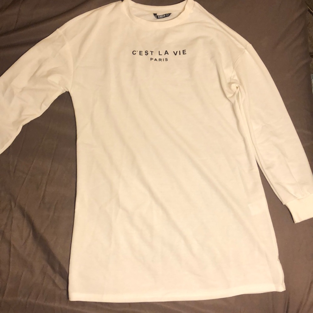 SHEIN White Sweatshirt Dress